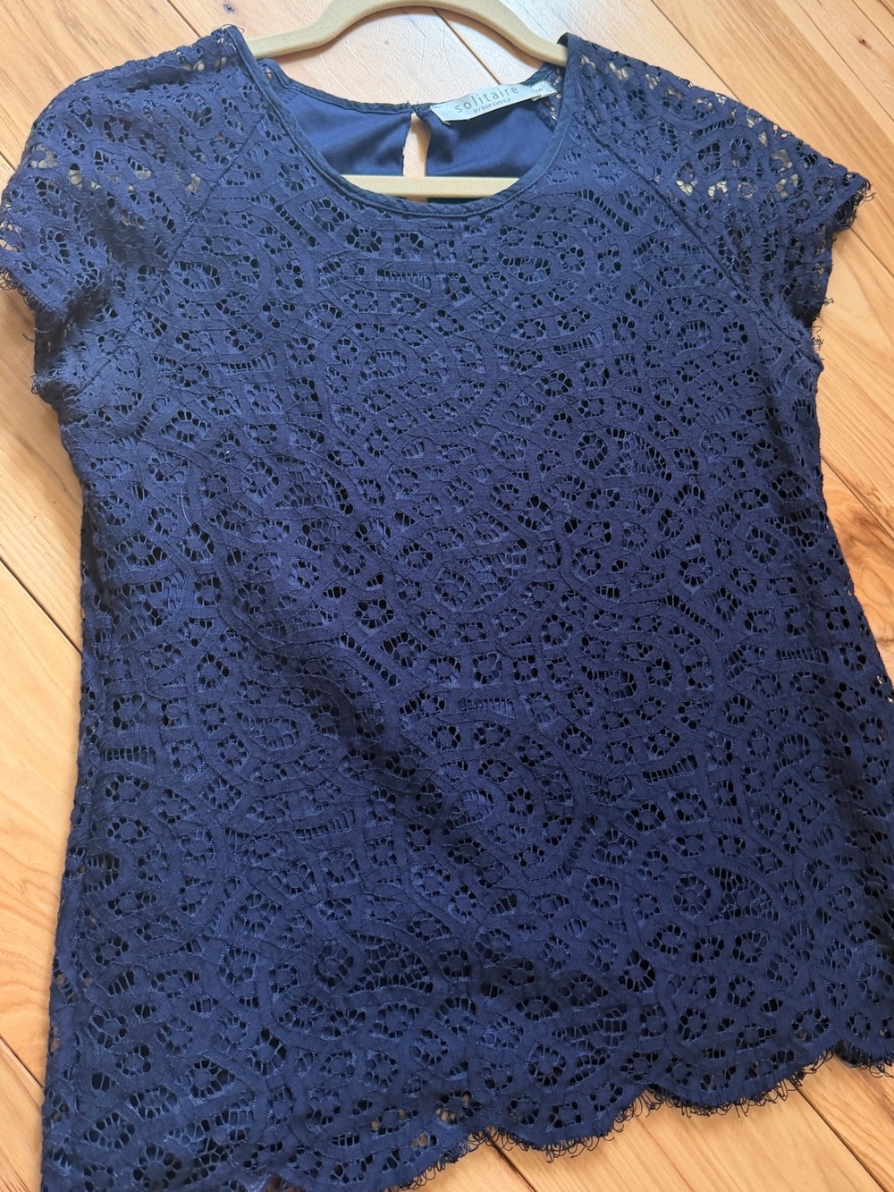 Solitaire blue lace shirt small